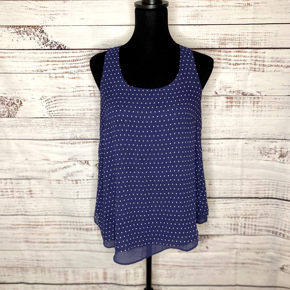 Polka-Dot Tank Top Blouse
